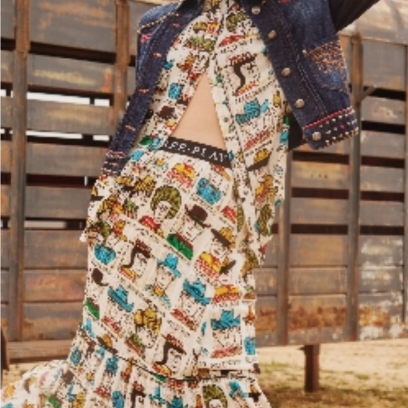 Double D Ranch Graphic Print Maxi Skirt cowpoke xl nwt - Picture 12 of 12